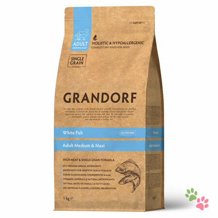 GRANDORF White Fish&Rice Adult All Breed Корм сухой для собак всех пород, Белая рыба с рисом для всех пород собак