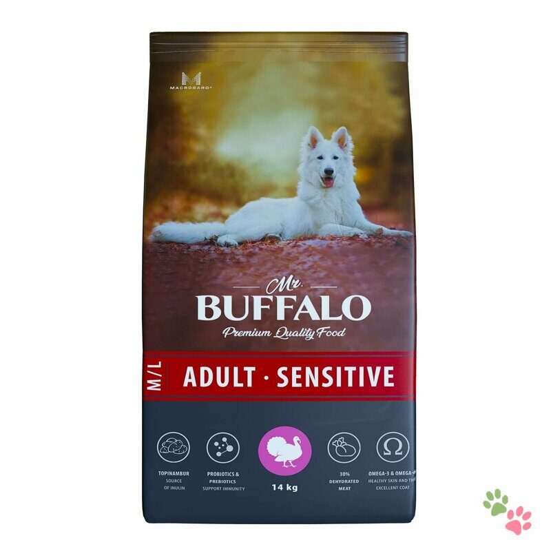 Mr.Buffalo ADULT M/L SENSITIVE Сухой корм д/собак средних и крупных пород (индейка)