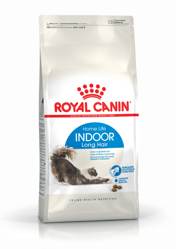 Royal Canin Indoor Long Hair 35 Корм сухой полнорационный сбалансированный для взрослых длинношерстных кошек (в возрасте от 1 года до 7 лет), живущих в помещении