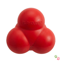 Жевательный тройной мяч Playology SQUEAKY BOUNCE BALL для собак средних и крупных пород с пищалкой и с ароматом говядины, цвет красный