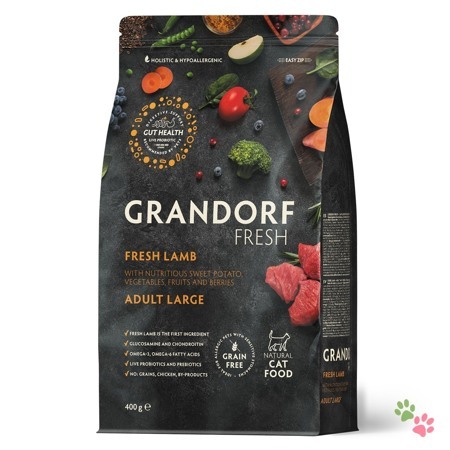 Сухой корм GRANDORF CAT Lamb LARGE, для стерилизованных кошек, свежее мясо утки с бататом