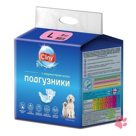 Подгузники для собак Cliny, 8-16 кг, размер L (8шт)